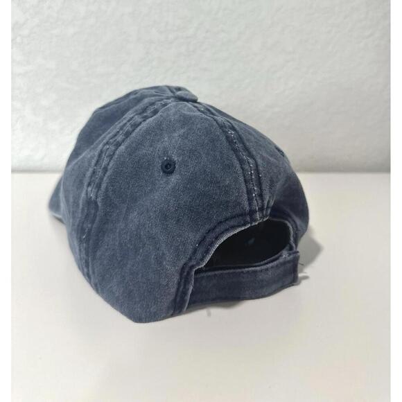 Light Washed Denim Blue Cotton Baseball Cap Hat One Size Fits Most Hook and Loop - Picture 4 of 6